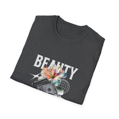 Floral Beauty & Money T-Shirt, Unisex Graphic Tee, Nature Inspired Shirt, Gift for Art Lovers, Casual Wear