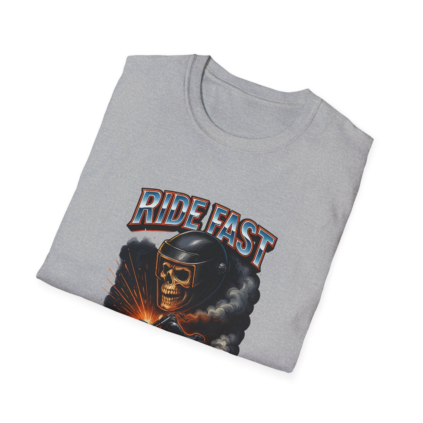 Ride Fast, Die Last Graphic Tee - Unisex Softstyle T-Shirt, Biker Gift, Motorcycle Apparel, Casual Wear, Ride Culture Shirt