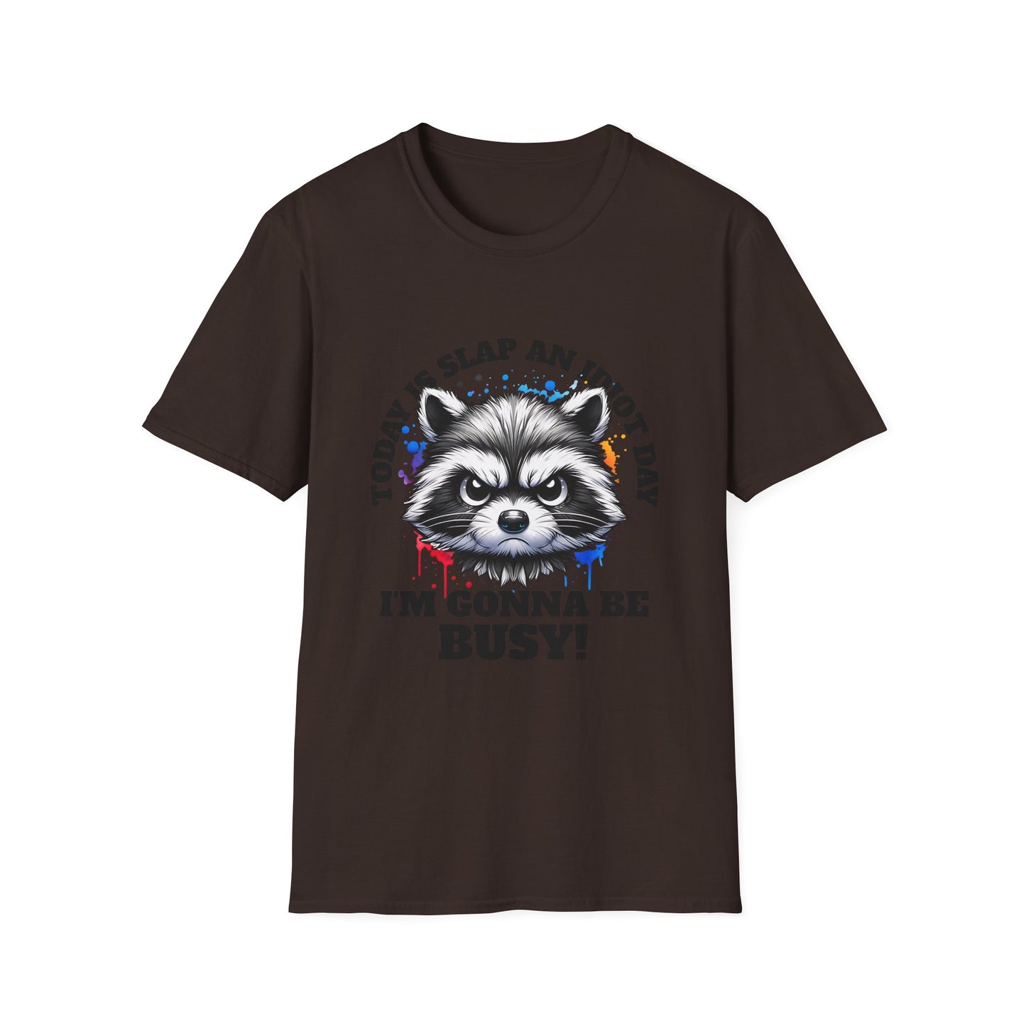 Funny Raccoon T-Shirt, Gift for Friends, Quirky Humor Shirt, Casual Wear, Slap an Idiot Day Tee, Birthday or Occasion Top