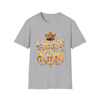 Christ is King Graphic T-Shirt, Faith-Based Tee, Unisex Softstyle Shirt, Christian Apparel, Inspirational Gift for Holidays