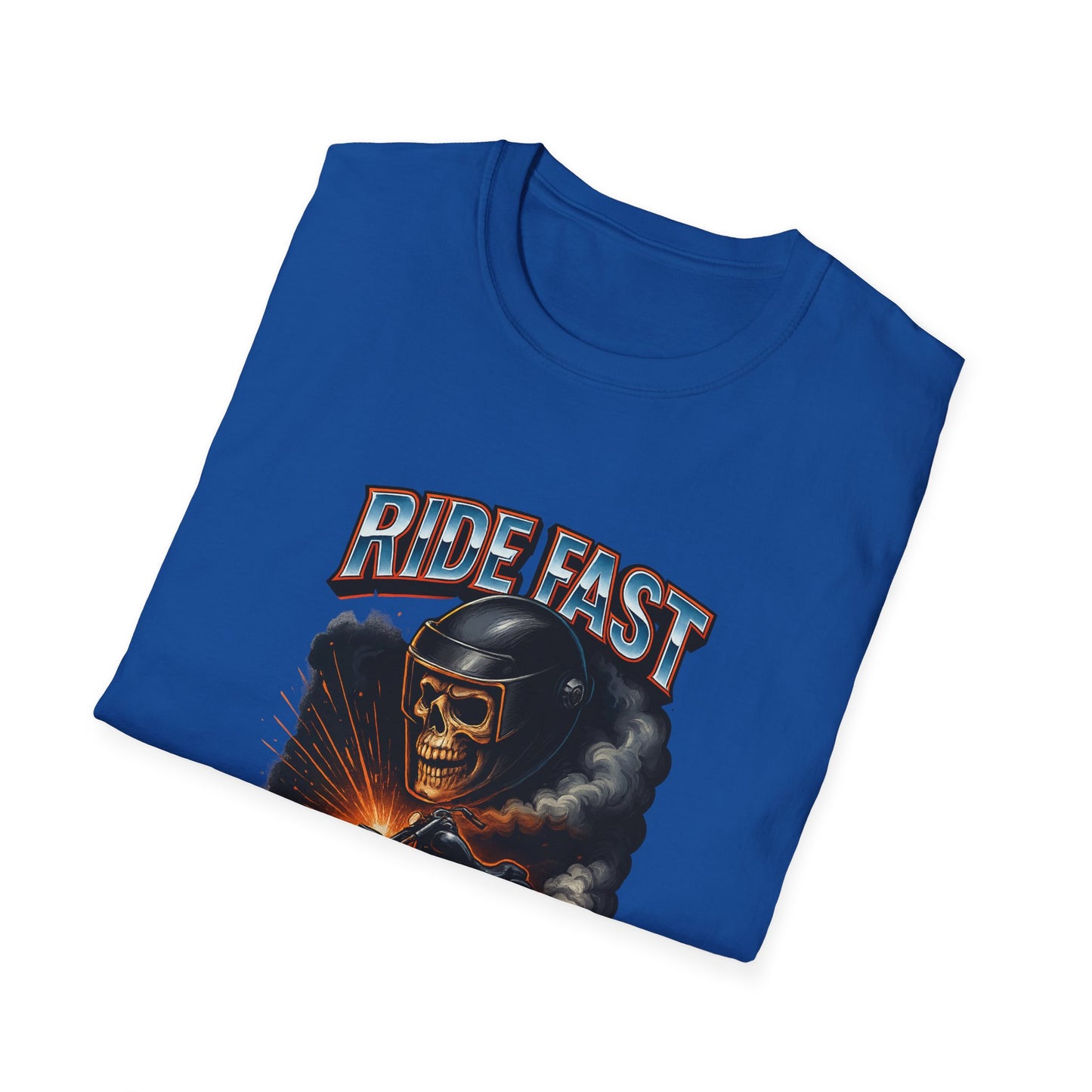 Ride Fast, Die Last Graphic Tee - Unisex Softstyle T-Shirt, Biker Gift, Motorcycle Apparel, Casual Wear, Ride Culture Shirt
