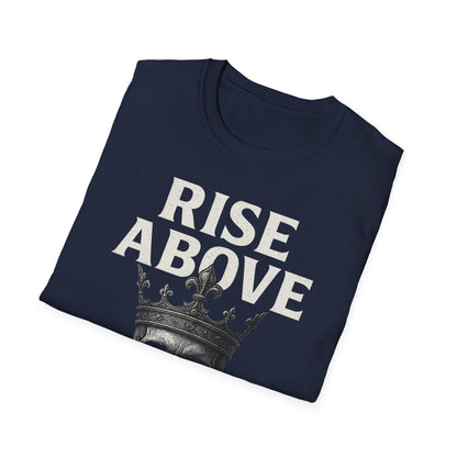 Unisex Skull Graphic Tee - Rise Above All, Unique Softstyle T-Shirt for Casual Wear, Gift for Friends, Trendy Streetwear