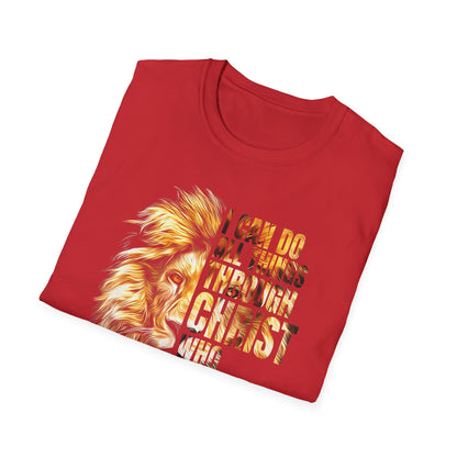 Faith-Inspired Lion T-Shirt, Christian Apparel, Inspirational Quote Shirt, Gifts for Believers, Motivational Tee