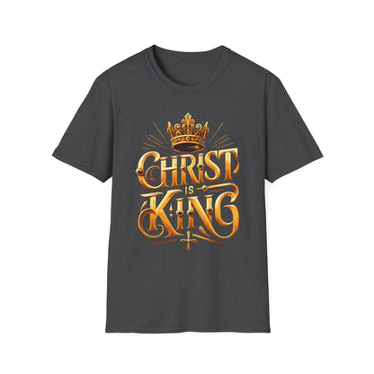 Christ is King Graphic T-Shirt, Faith-Based Tee, Unisex Softstyle Shirt, Christian Apparel, Inspirational Gift for Holidays