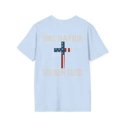 Patriotic Christian T-Shirt, One Nation Under God Tee, Unisex Graphic Top, Faith-Based Apparel, Independence Day Gift, Casual Wear