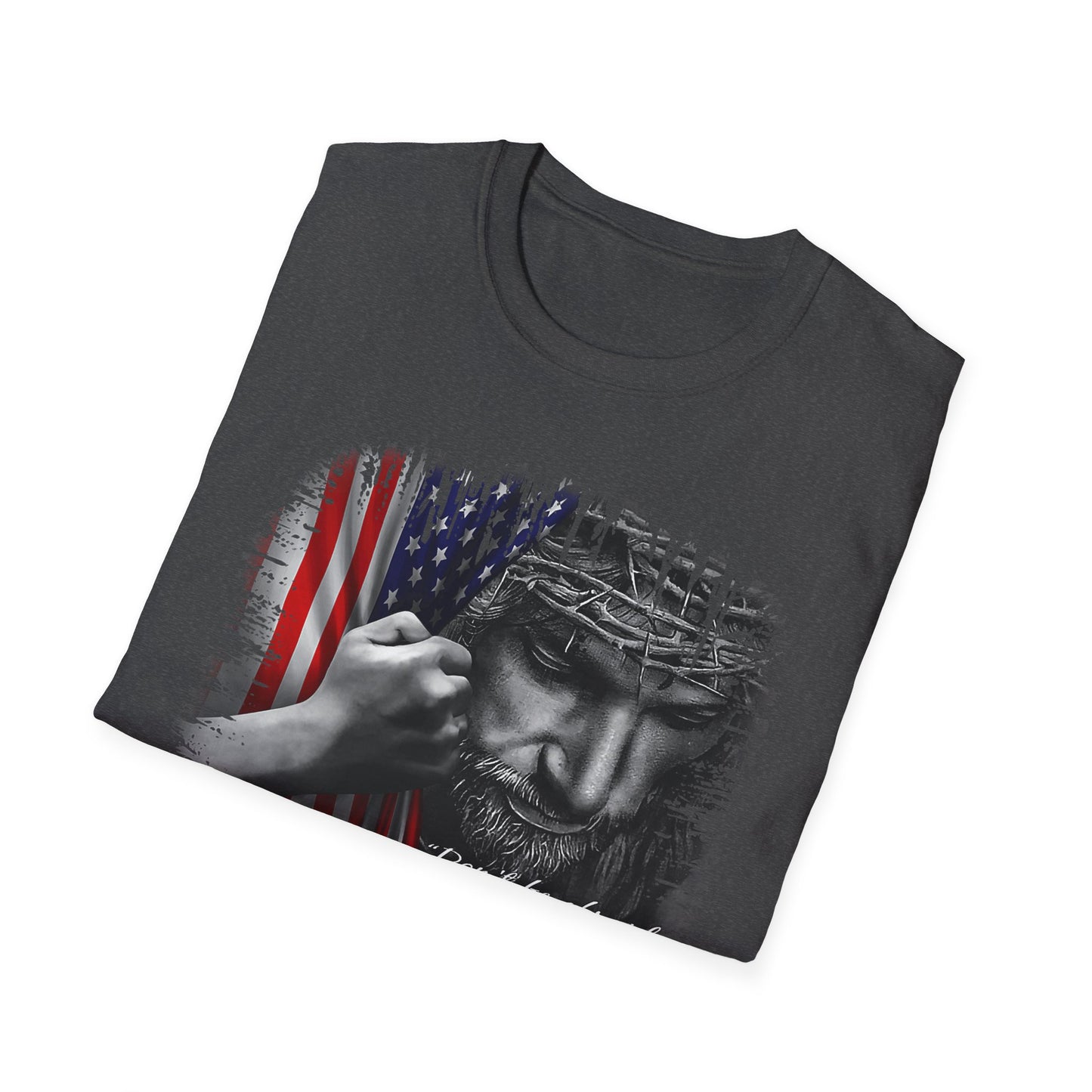 Patriotic Graphic T-Shirt - Unisex Softstyle Tee, Faith-Inspired Apparel, 4th of July, Memorial Day, Inspirational Gift