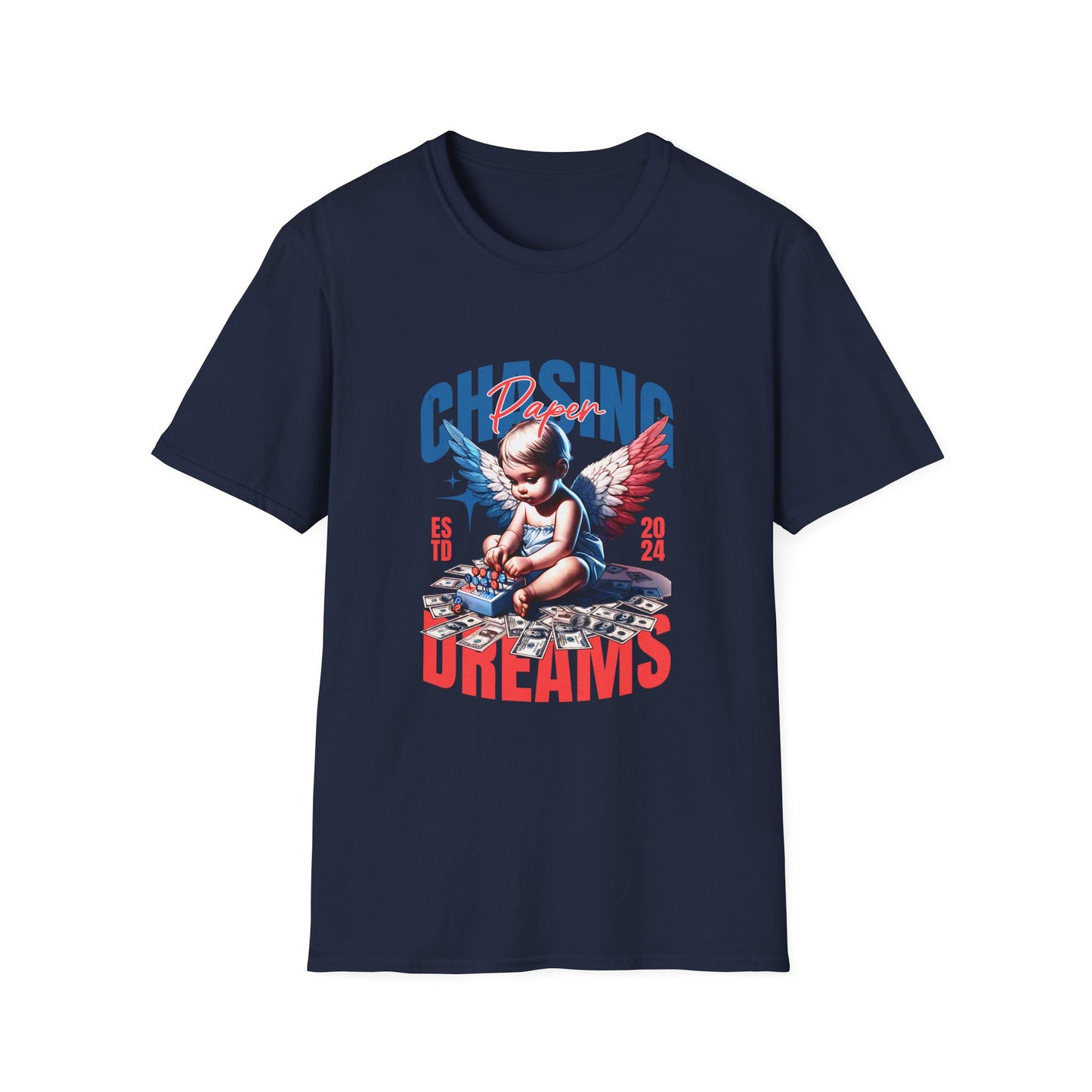 Chasing Dreams Unisex Softstyle T-Shirt, Motivational Tee, Gift for Dreamers, Casual Wear, Inspirational Apparel, Creative Spirit