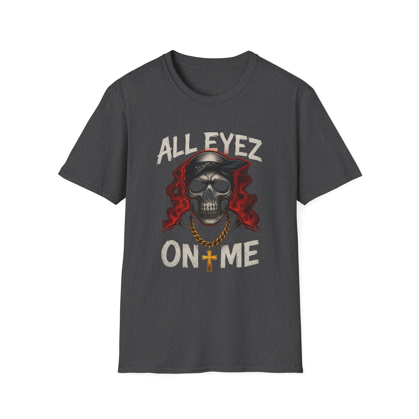 All Eyez on Me Skull Unisex T-Shirt | Casual Streetwear, Music Vibe Tee, Cool Graphic Apparel, Hip-Hop Fashion, Gift for Music Lovers