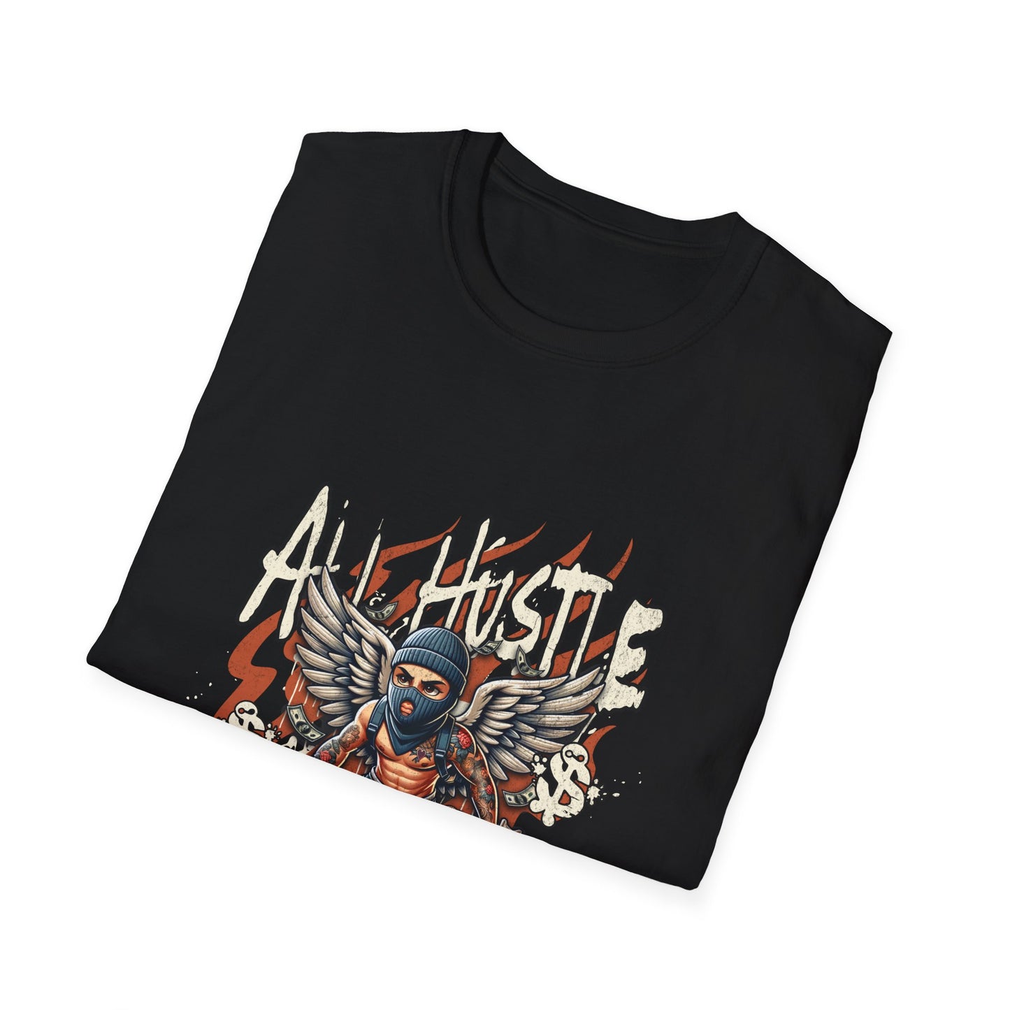 All Hustle No Luck Unisex Softstyle T-Shirt | Motivational Apparel, Graphic Tee, Casual Wear, Gift for Entrepreneurs, Streetwear