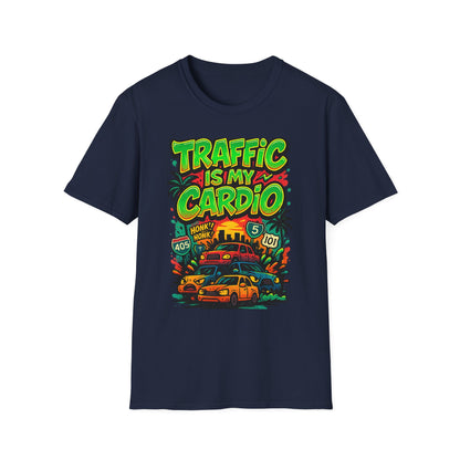 Traffic Is My Cardio T-Shirt, Fun Graphic Tee, Unisex Humor Shirt, Casual Wear, Gift for Drivers, Car Enthusiast Apparel