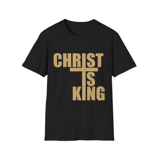 Christ is King Unisex Softstyle T-Shirt, Faith-Based Apparel, Religious Gift, Christian Tee, Versatile Casual Wear, Perfect for Holidays
