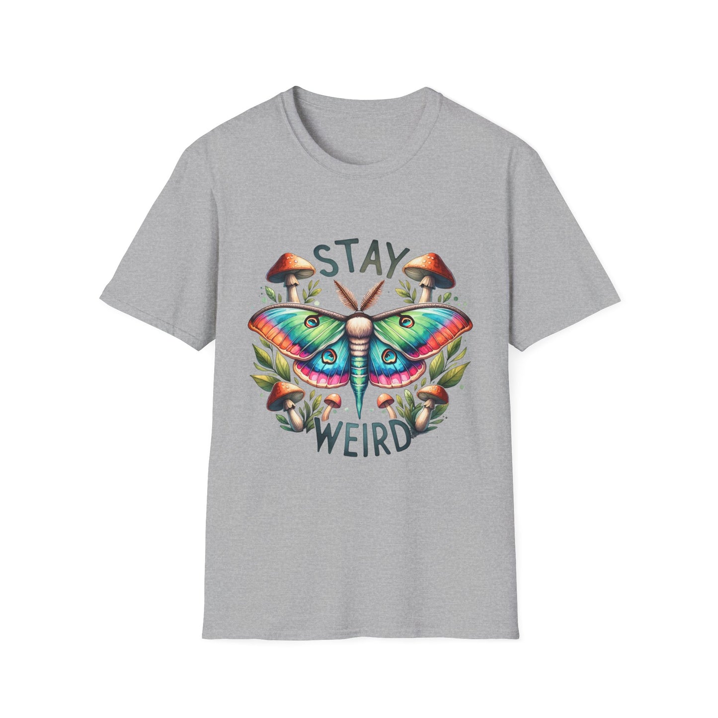 Stay Weird Unisex Softstyle T-Shirt - Fun Graphic Tee for Quirky Souls, Casual Wear, Gift for Birthday, Festival