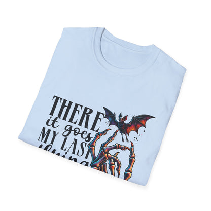 Funny Graphic Tee, Unisex Softstyle T-Shirt with Bat Design, Perfect for Halloween, Casual Wear, Gifts for Friends, Statement Shirt