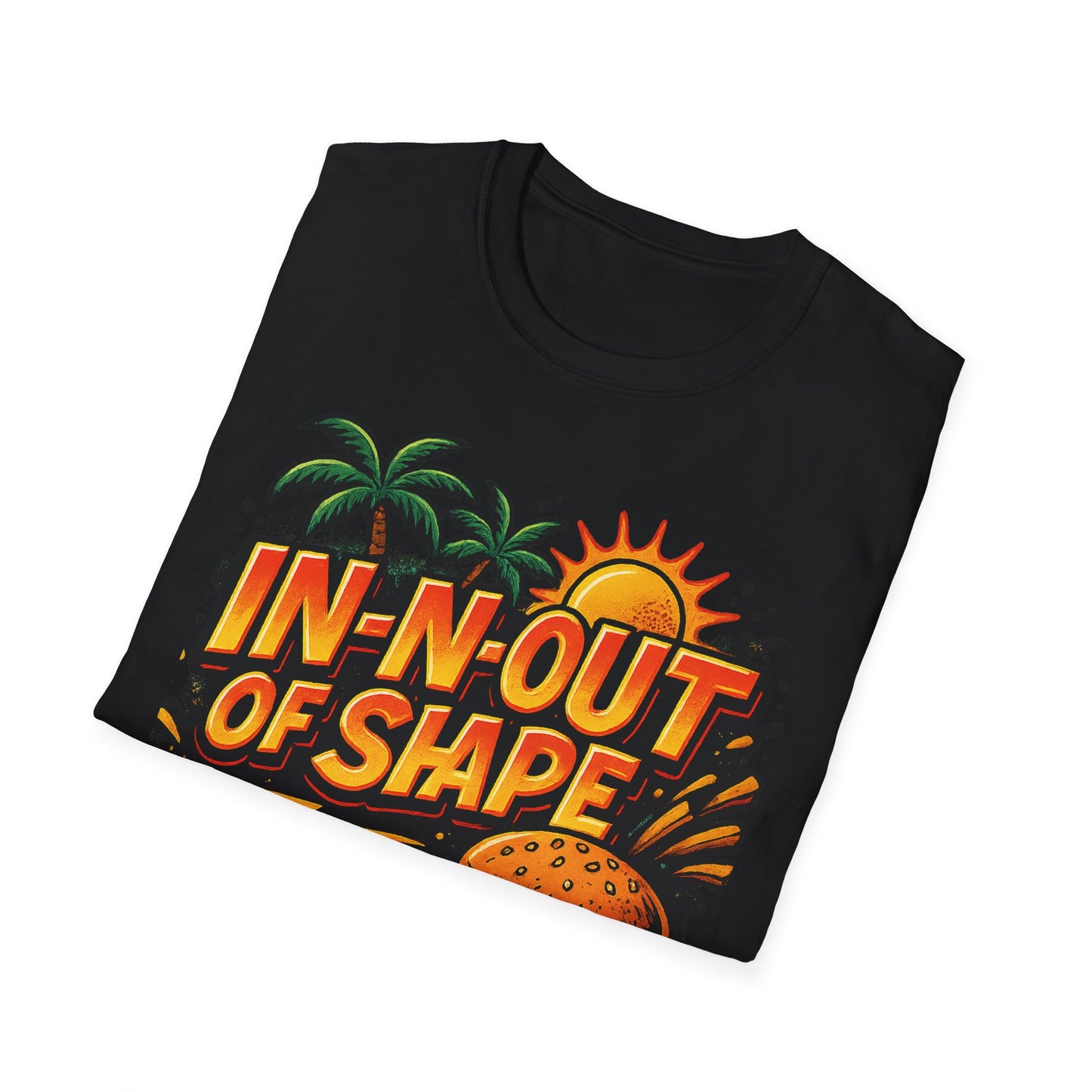 In-N-Out of Shape T-Shirt, Fun Graphic Tee, Perfect Gift for Food Lovers, Casual Wear, Summer Style