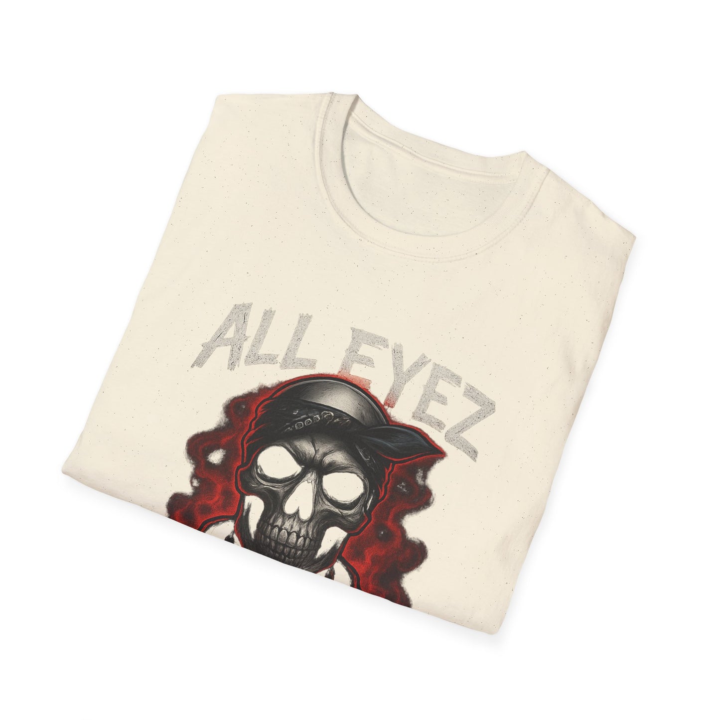 All Eyez on Me Skull Unisex T-Shirt | Casual Streetwear, Music Vibe Tee, Cool Graphic Apparel, Hip-Hop Fashion, Gift for Music Lovers