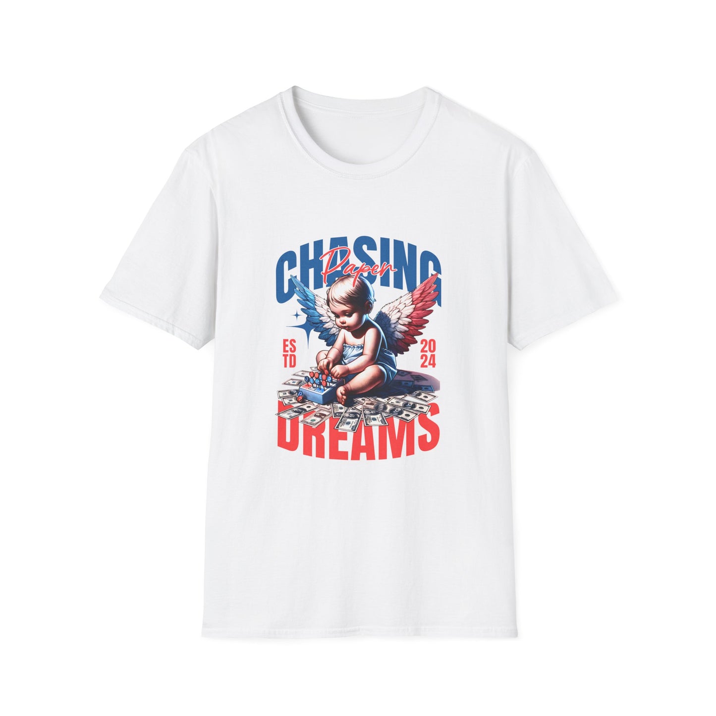 Chasing Dreams Unisex Softstyle T-Shirt, Motivational Tee, Gift for Dreamers, Casual Wear, Inspirational Apparel, Creative Spirit