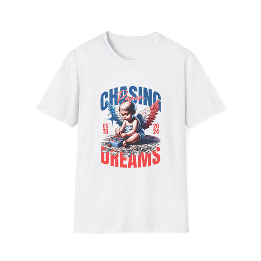 Chasing Dreams Unisex Softstyle T-Shirt, Motivational Tee, Gift for Dreamers, Casual Wear, Inspirational Apparel, Creative Spirit