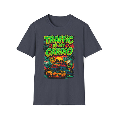 Traffic Is My Cardio T-Shirt, Fun Graphic Tee, Unisex Humor Shirt, Casual Wear, Gift for Drivers, Car Enthusiast Apparel