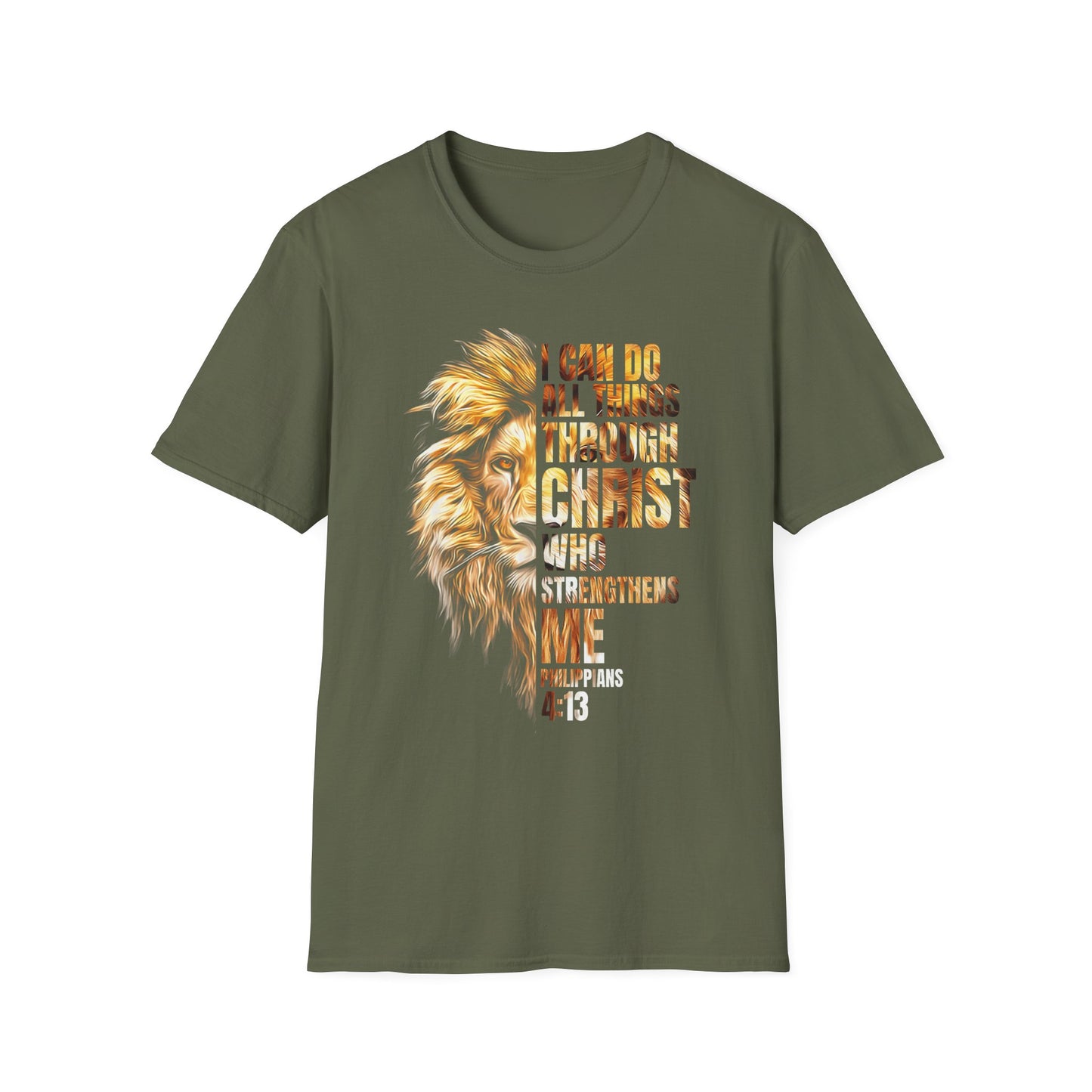 Faith-Inspired Lion T-Shirt, Christian Apparel, Inspirational Quote Shirt, Gifts for Believers, Motivational Tee