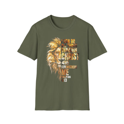 Faith-Inspired Lion T-Shirt, Christian Apparel, Inspirational Quote Shirt, Gifts for Believers, Motivational Tee
