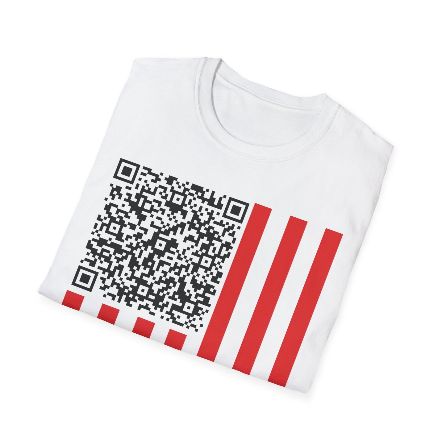 Patriotic QR Code Tee - Unisex Softstyle T-Shirt, Summer Wear, 4th of July, Casual Style, Graphic Tee, Gift Idea