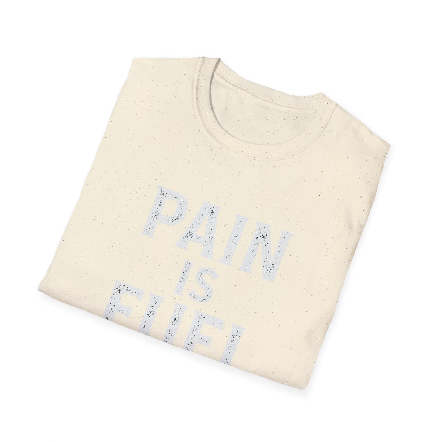 Motivational Skull T-Shirt, Unisex Softstyle Tee, Workout Apparel, Fitness Gift, Casual Wear, Pain is Fuel Design