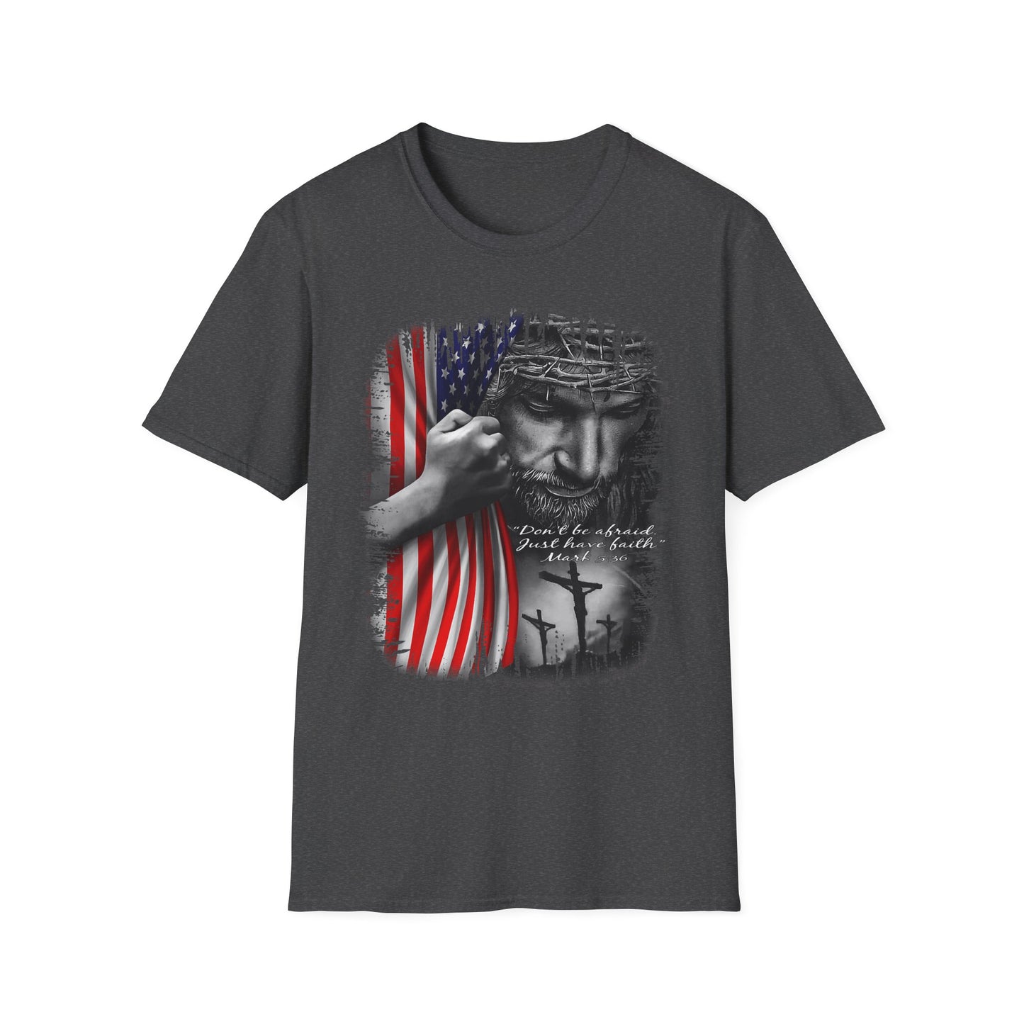 Patriotic Graphic T-Shirt - Unisex Softstyle Tee, Faith-Inspired Apparel, 4th of July, Memorial Day, Inspirational Gift