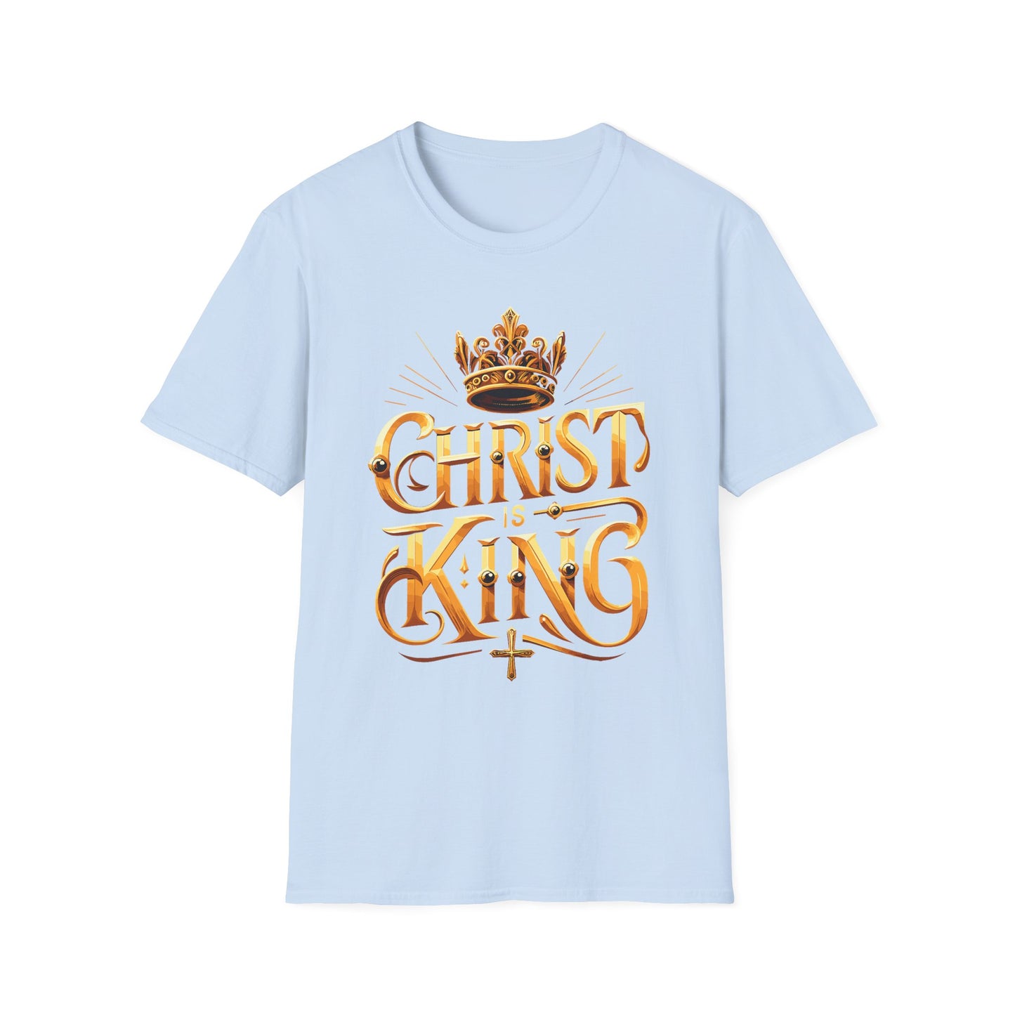 Christ is King Graphic T-Shirt, Faith-Based Tee, Unisex Softstyle Shirt, Christian Apparel, Inspirational Gift for Holidays