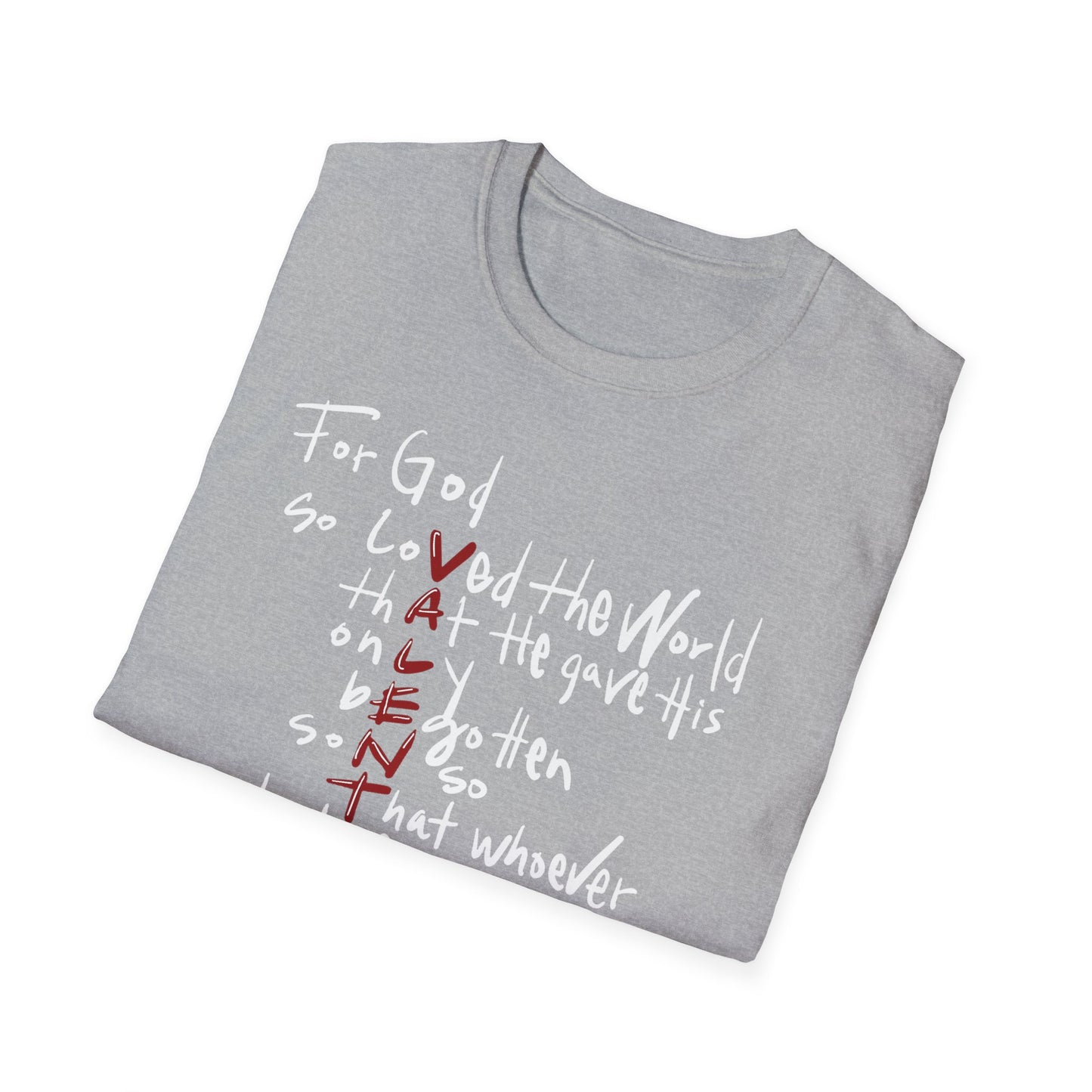 Faith-Inspired Unisex Softstyle T-Shirt - John 3:16 Love Graphic