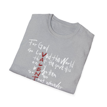 Faith-Inspired Unisex Softstyle T-Shirt - John 3:16 Love Graphic