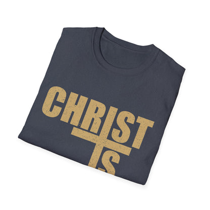 Christ is King Unisex Softstyle T-Shirt, Faith-Based Apparel, Religious Gift, Christian Tee, Versatile Casual Wear, Perfect for Holidays