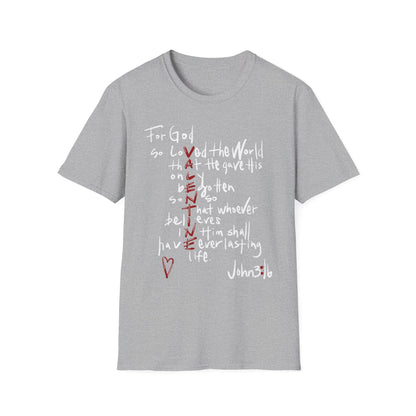 Faith-Inspired Unisex Softstyle T-Shirt - John 3:16 Love Graphic