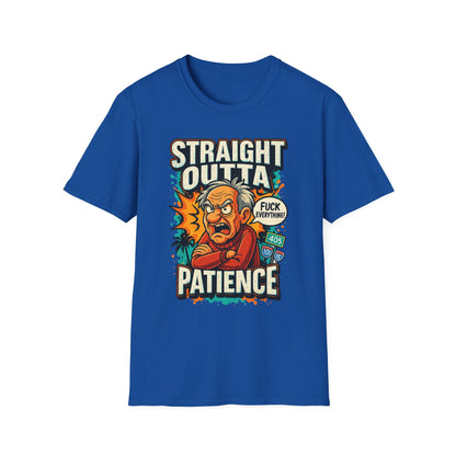 Unisex Graphic T-Shirt, Funny Quote Tee, Straight Outta Patience Shirt, Casual Wear, Gifts for Him/Her