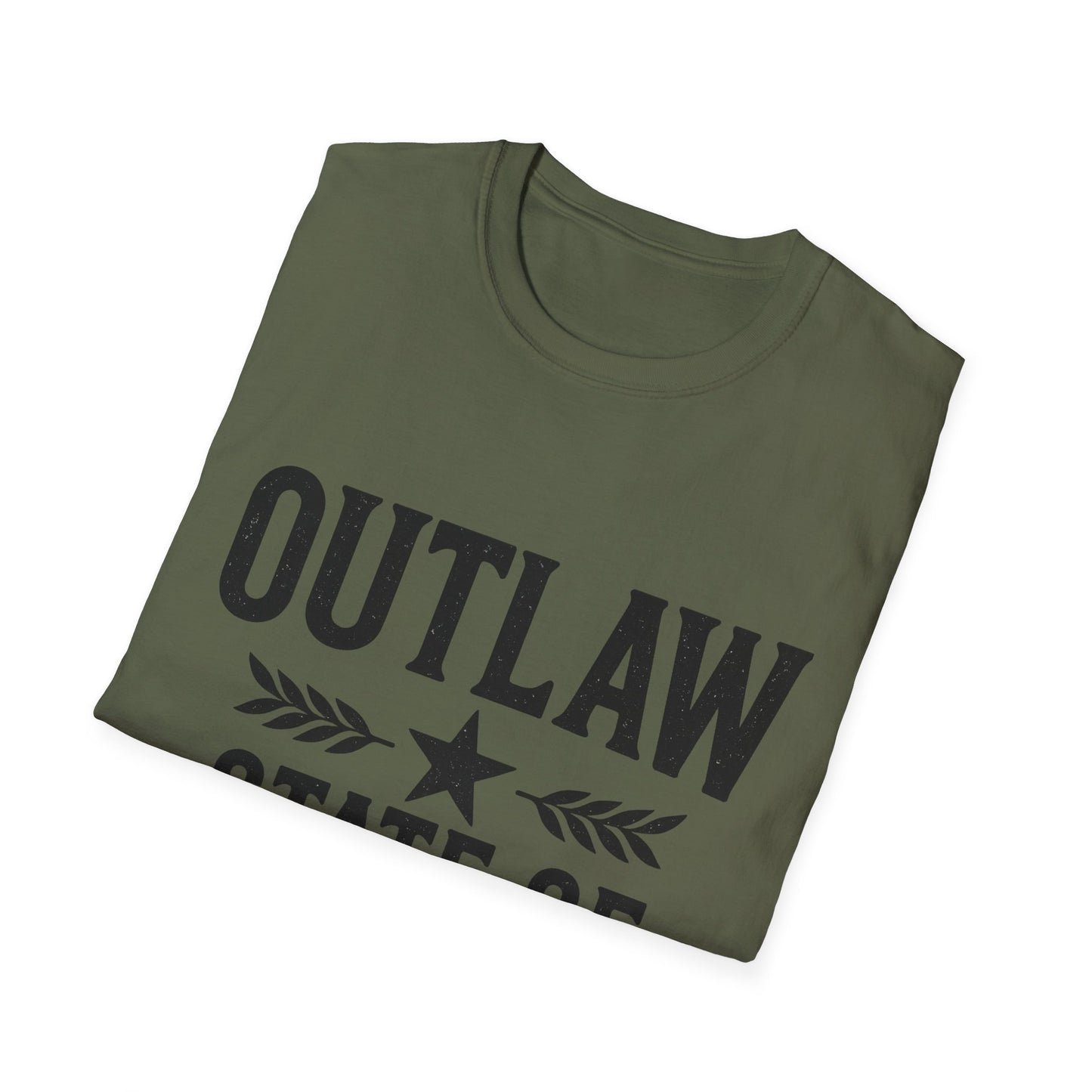 Unisex Outlaw State of Mind T-Shirt, Casual Tee, Gift for Rebels, Comfy Shirt, Festival Wear, Statement Apparel