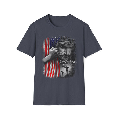 Patriotic Graphic T-Shirt - Unisex Softstyle Tee, Faith-Inspired Apparel, 4th of July, Memorial Day, Inspirational Gift