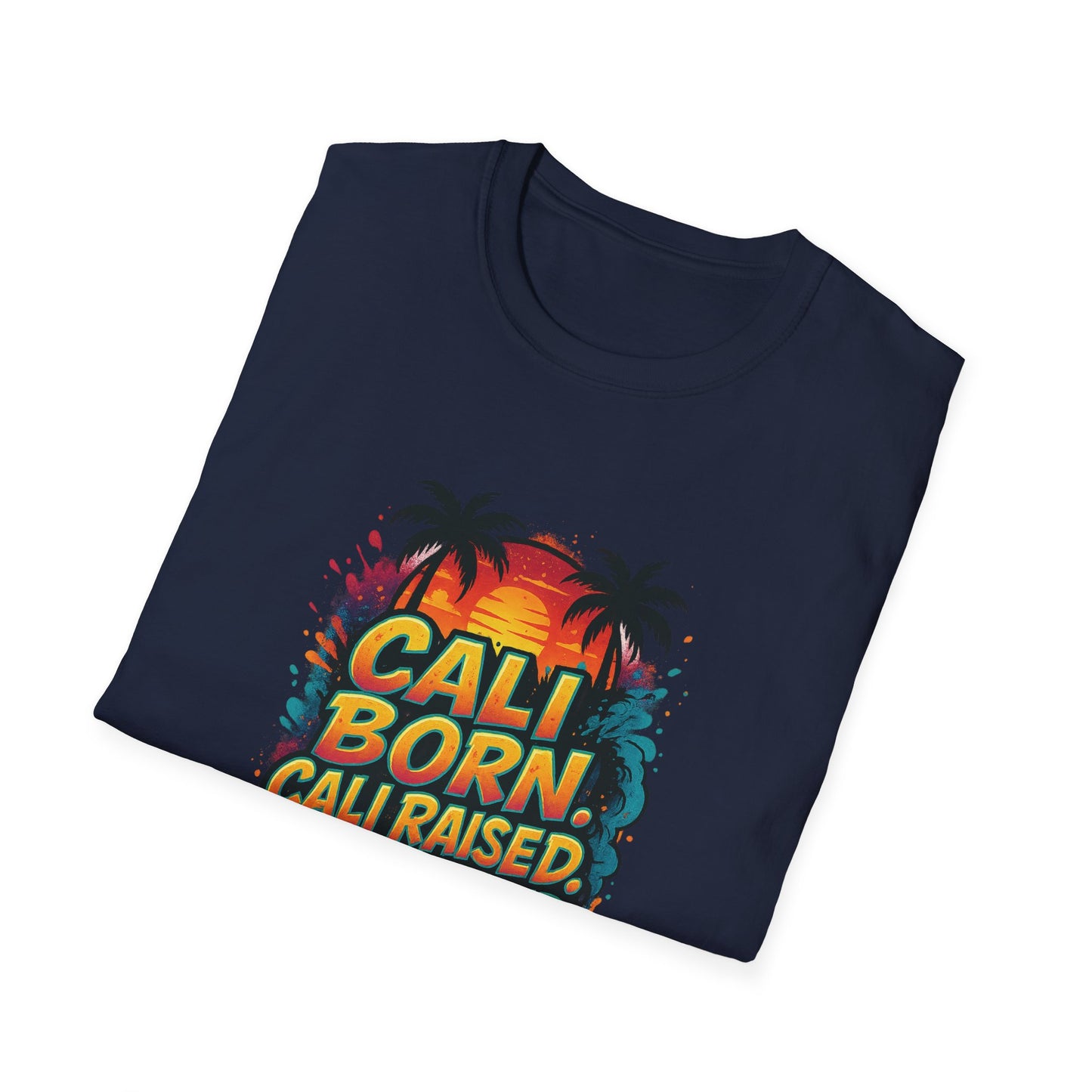 Cali Born Unisex Softstyle T-Shirt, California Pride Tee, Beach Vibes Shirt, Summer Casual Wear, Gift for Travel Lovers