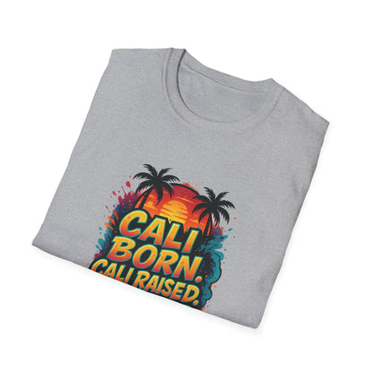 Cali Born Unisex Softstyle T-Shirt, California Pride Tee, Beach Vibes Shirt, Summer Casual Wear, Gift for Travel Lovers