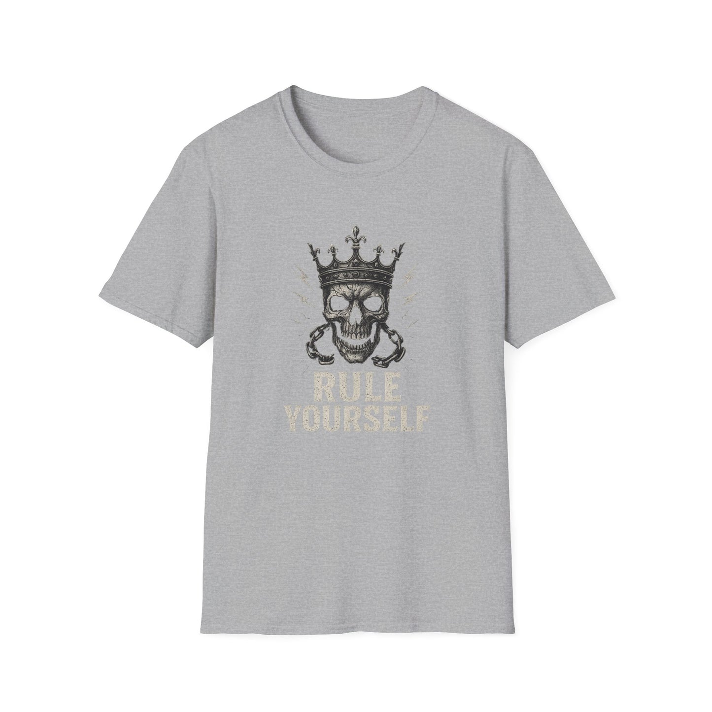 Skull Crown Unisex T-Shirt, Rule Yourself Apparel, Edgy Graphic Tee, Streetwear, Self-Empowerment Gift