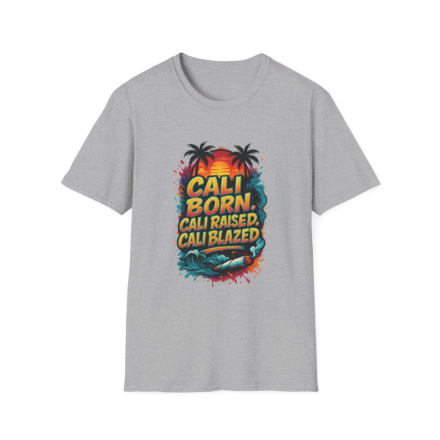 Cali Born Unisex Softstyle T-Shirt, California Pride Tee, Beach Vibes Shirt, Summer Casual Wear, Gift for Travel Lovers