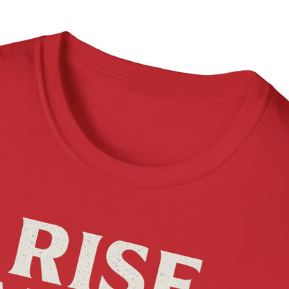 Unisex Skull Graphic Tee - Rise Above All, Unique Softstyle T-Shirt for Casual Wear, Gift for Friends, Trendy Streetwear