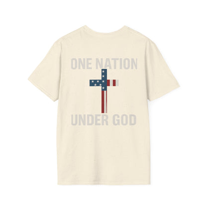 Patriotic Christian T-Shirt, One Nation Under God Tee, Unisex Graphic Top, Faith-Based Apparel, Independence Day Gift, Casual Wear