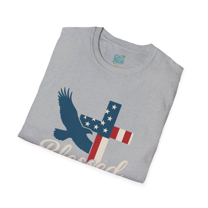 Blessed & Free Unisex T-Shirt | Inspirational American Flag Tee, Faith-Based Gift, Patriotic Apparel, Comfort Fit, Everyday Wear