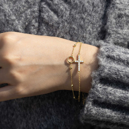 Gold Layered Cross Bracelet