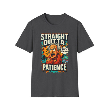Unisex Graphic T-Shirt, Funny Quote Tee, Straight Outta Patience Shirt, Casual Wear, Gifts for Him/Her