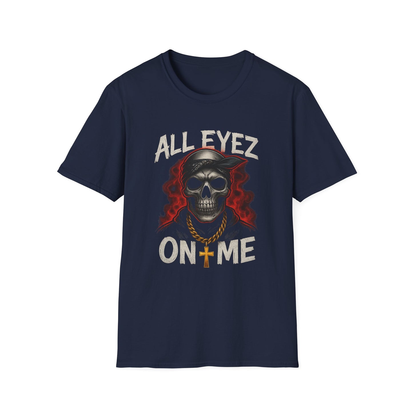 All Eyez on Me Skull Unisex T-Shirt | Casual Streetwear, Music Vibe Tee, Cool Graphic Apparel, Hip-Hop Fashion, Gift for Music Lovers