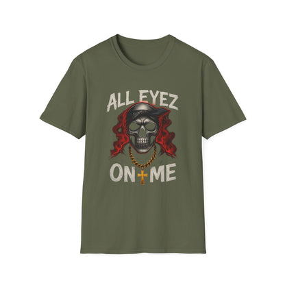 All Eyez on Me Skull Unisex T-Shirt | Casual Streetwear, Music Vibe Tee, Cool Graphic Apparel, Hip-Hop Fashion, Gift for Music Lovers