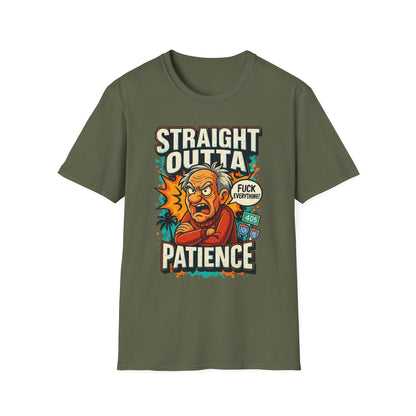Unisex Graphic T-Shirt, Funny Quote Tee, Straight Outta Patience Shirt, Casual Wear, Gifts for Him/Her