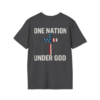 Patriotic Christian T-Shirt, One Nation Under God Tee, Unisex Graphic Top, Faith-Based Apparel, Independence Day Gift, Casual Wear
