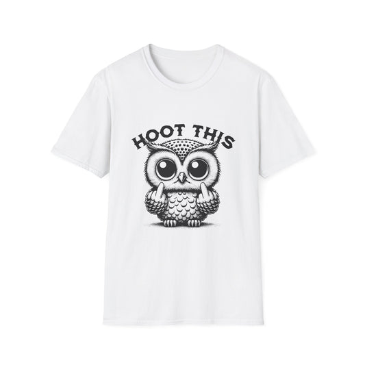 Hoot This Owl Graphic T-Shirt, Funny Tee for Animal Lovers, Gift for Birthdays, Casual Wear, Unisex Humor Shirt