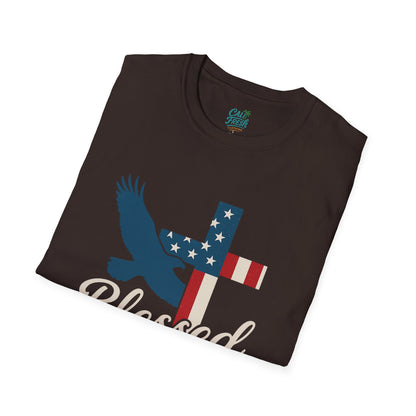 Blessed & Free Unisex T-Shirt | Inspirational American Flag Tee, Faith-Based Gift, Patriotic Apparel, Comfort Fit, Everyday Wear